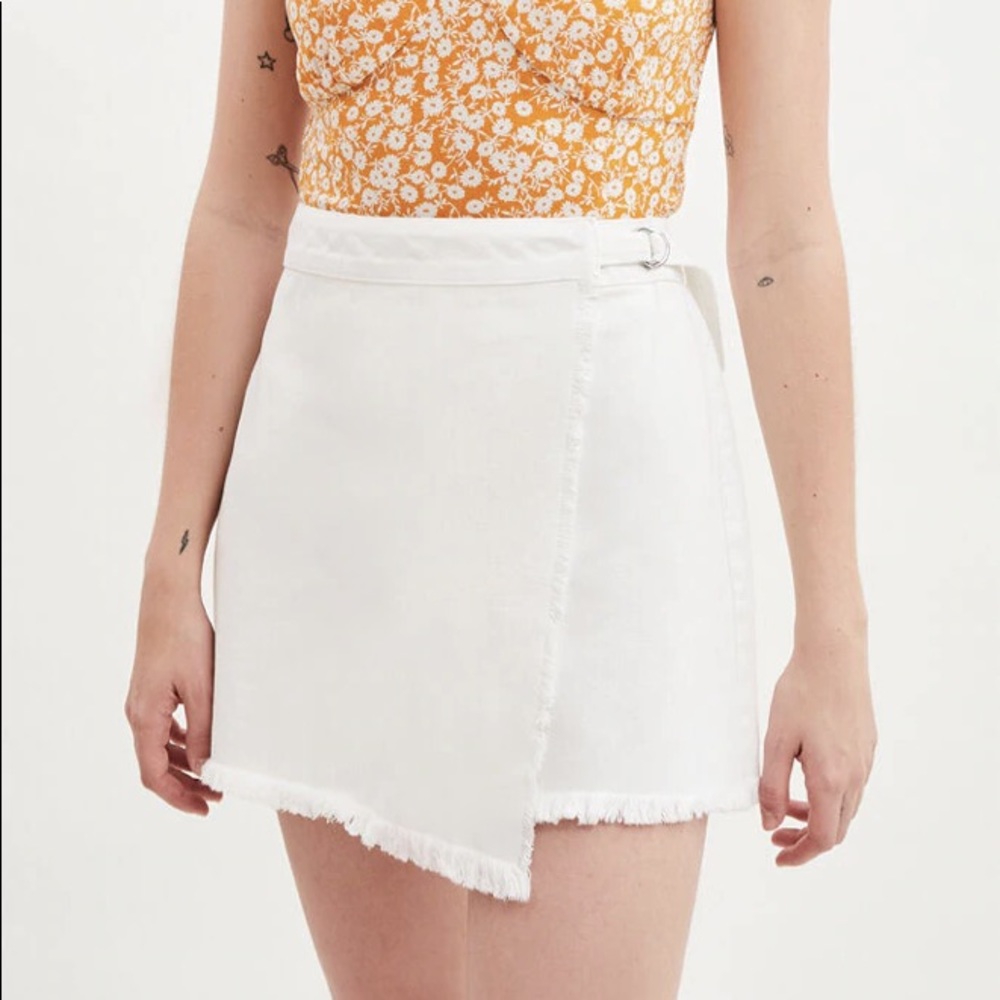 PacSun White Denim Wrap Skirt